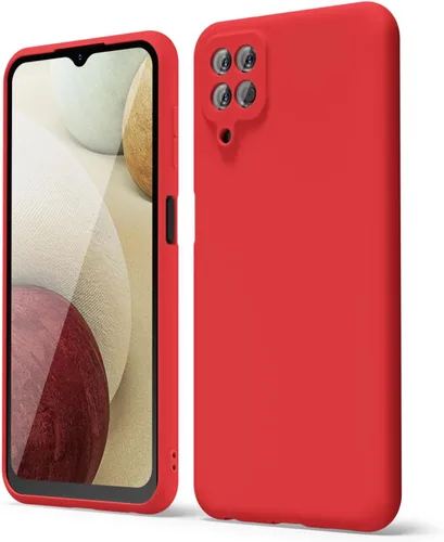Vista 57 de oakxco Funda para teléfono Samsung Galaxy A12 con agarre de silicona líquida, linda delgada fina suave cubierta de gel de goma TPU lisa para mujeres