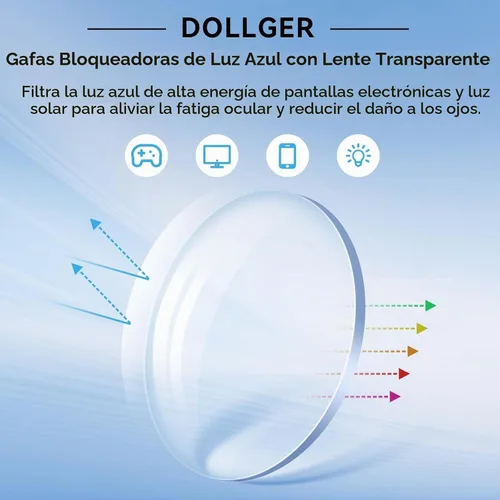 Vista 4 de Dollger Gafas de luz azul para hombre, rectángulo de metal, con bloqueo de luz azul, lentes fotocromáticos de moda para computadora negro dorado