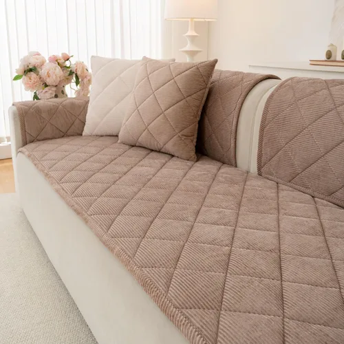 Vista 9 de Funda de sofá lavable para perros, impermeable y antideslizante, protector de muebles para sofá seccional (1 unidad, 27.6 x 27.6 pulgadas, marrón)