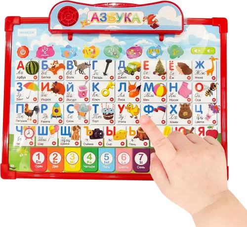 Vista 2 de Póster del alfabeto ruso para niños, aprender palabras y pronunciar vocabulario en ruso, materiales educativos rusos para niños pequeños, libros