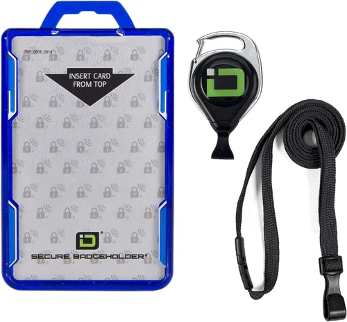 Vista 10 de Combo de soporte de identificación seguro Duolite y cordón con carrete de insignia IDSH (negro/negro con carrete)