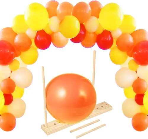 Vista 7 de Auihiay Regla de medición de globos de madera ajustable de 12 tamaños, herramienta de medición para decoraciones de globos, arcos, columnas