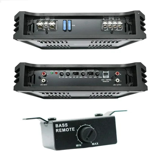 Vista 6 de Audiobank P-1400.2 A/B Clase 2 Canales 1400 W Amplificador de graves estéreo de audio para automóvil con control remoto de graves + kit