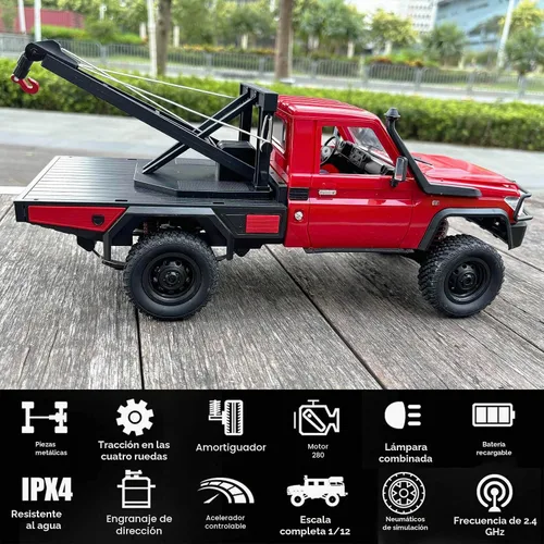 Vista 5 de HLSFWDRIVE MN82T RC Crawler 1/12 RC Truck con gancho de grúa todo terreno