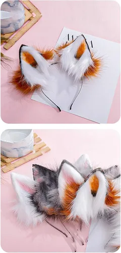 Vista 4 de Fox Tail - Diademas de orejas, guantes de garras y cinturones de colita de diferentes animales para fiestas de disfraces, fiestas de Haloween