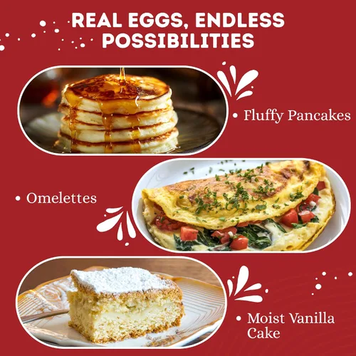 Vista 4 de Polvo de huevo entero Eggylicious, polvo proteico natural seco, hecho con huevos frescos, mezcla de clara y yema, pasteurizado, sin transgénicos