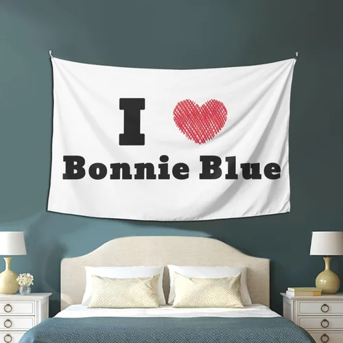 Vista 4 de LIFANGMI I Love Bonnie Blue Tapestry Wall Hanging 60x40 Inch Bedroom Living Room Dormitory Home Decoration Wall Tapestry