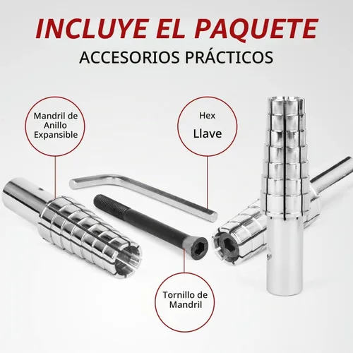 Vista 2 de Mandril de anillo de acero inoxidable expandible con llave Allen hexagonal, herramienta moldeadora de anillos resistente para torneado de anillos