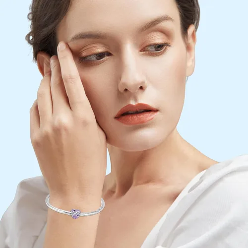 Vista 5 de MGIUL Abalorios de plata de ley 925 con forma de corazón para pulseras, collares con circonita cúbica 5A, regalos de joyería de cumpleaños