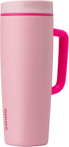 Vista 22 de Owala SmoothSip Slider - Vaso de café aislado de acero inoxidable, reutilizable, taza de café helado, taza de viaje para café caliente, sin BPA, 12