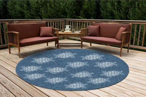 Vista 101 de Liora Manne Marina - Alfombra de área duradera de mezcla sintética tejida a máquina para interiores/exteriores - Gráfico contemporáneo océano global