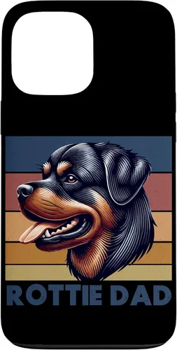 Vista 23 de Rottweiler Dad Rottie Father Dog Parent Father's Day Retro Case for iPhone 16