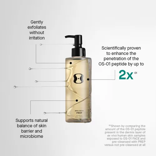 Vista 2 de OneSkin Limpiador facial PREP para exfoliar y apoyar el equilibrio de la piel, probado por dermatólogos y seguro para pieles sensibles