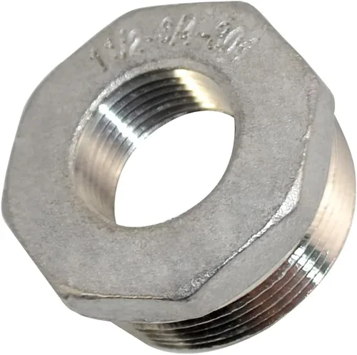 Vista 14 de 1/4" macho NPT a 1/8" hembra NPT hembra reductor/reductor buje de tubería, adaptador, buje hexagonal SS 304 de acero inoxidable