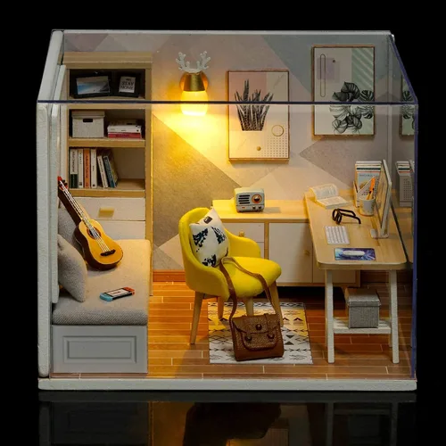 Vista 7 de DIY Miniature Dollhouse Kit with Furniture Plus Dust Proof for Teens Adults