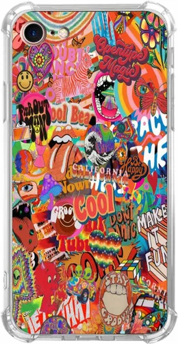Vista 87 de Funda de Collage Estético para iPhone 7/8/SE2/SE3, Patrón de Citas Positivas, Funda TPU Única y Moderna Compatible con iPhone 7/8/SE2/SE3
