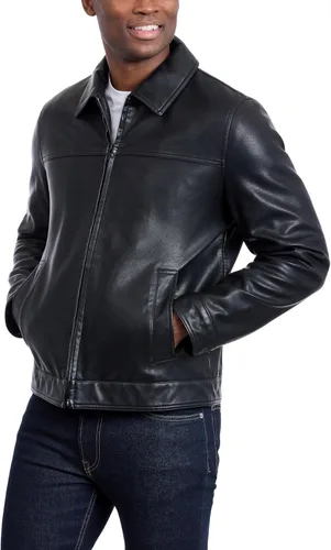 Vista 3 de Tommy Hilfiger Chaqueta clásica de piel sintética, para hombre Negro