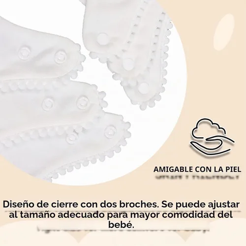 Vista 4 de Bamery Baberos tipo bandana para bebé, baberos de algodón blanco para babeo y dentición, absorbentes para niños y niñas
