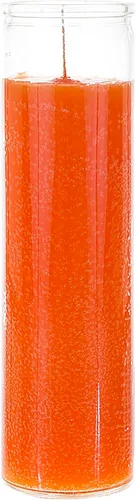 Vista 24 de Mega Candles 1 pieza Velas de Oración Devocional de Recipiente de Vidrio Negro Sin Aroma de 7 Días, Vela de Cera Premium 2 Pulgadas x 8 Pulgadas