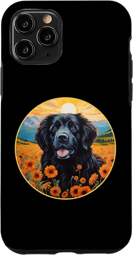 Vista 10 de Funda para iPhone 15 Linda Terranova Perro Colorido Flor Montaña Puesta de Sol Newfie