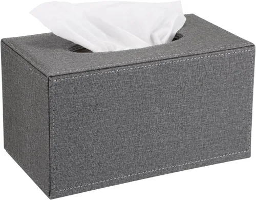 Vista 21 de Sumnacon Cubierta de Caja de Paños Rectangualr Soporte de Caja de Paños Caja de Paños de Lino con Fondo Magnético Caja de Paños Decorativa Beige