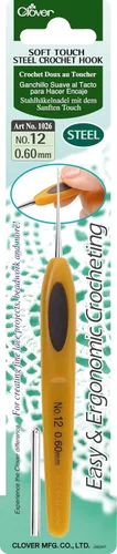 Vista 9 de Clover - Agujas de crochet de acero con tacto suave, No. 14/0.50mm (1027)