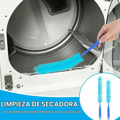 Vista 4 de Kit limpiador de ventilación de secadora - Cepillo largo de limpieza de ventilación de secadora con removedor de pelusas, cepillo de limpieza