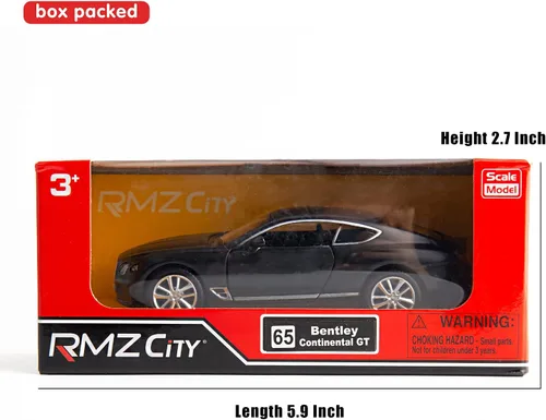 Vista 7 de RMZ City 1:36 para modelo de automóvil de aleación de fundición a presión, Bentley Continental GT, vehículos de juguete para niños pequeños, niños