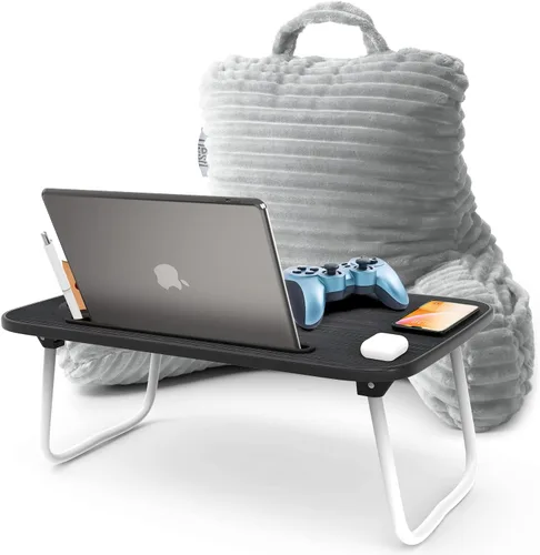 Vista 11 de Nestl Almohada de lectura para niños y adolescentes con espuma viscoelástica triturada, almohadas de respaldo de felpa de corte lujoso para leer