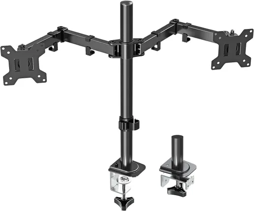 Vista 12 de MOUNT PRO Soporte para monitor doble, soporte de escritorio para monitor de movimiento completo, se adapta a 2 pantallas de hasta 27 pulgadas, 17.6