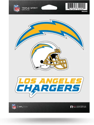 Vista 28 de Rico Industries NFL Football Triple Spirit Stickers Hoja de calcomanías triples
