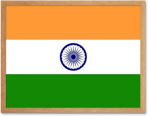 Vista 7 de Artery8 Póster enmarcado de la bandera nacional de la India, bandera patriótica, bandera mundial, región del país, decoración de pared, 12 x 16