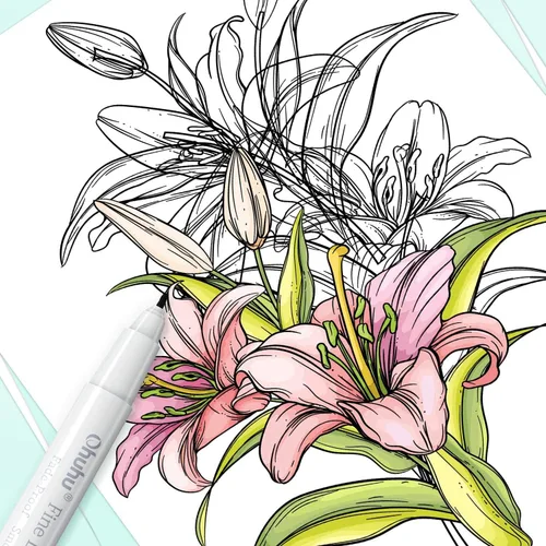 Vista 7 de Ohuhu Fineliner Bolígrafos Micro Dibujo: Puntas de 8 tamaños (ultrafinas, finas y con pincel) Tinta negra de pigmento impermeable para ilustración