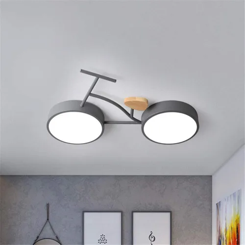 Vista 4 de RUNNUP Lámpara LED de montaje empotrado para bicicleta, para niños, metálico, para habitación de niños y niñas, dormitorio de niños, jardín de Luz