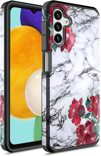 Vista 11 de Rosebono - Funda compatible con Samsung Galaxy A21, delgada híbrida de doble capa a prueba de golpes, cubierta dura a prueba de golpes, linda funda
