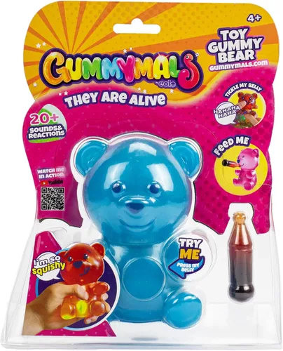 Vista 3 de Eolo Juguetes - Gummymals Blue. Mascota interactiva súper blanda estilo oso de gomita con más de 20 sonidos y reacciones para niños de 4 años