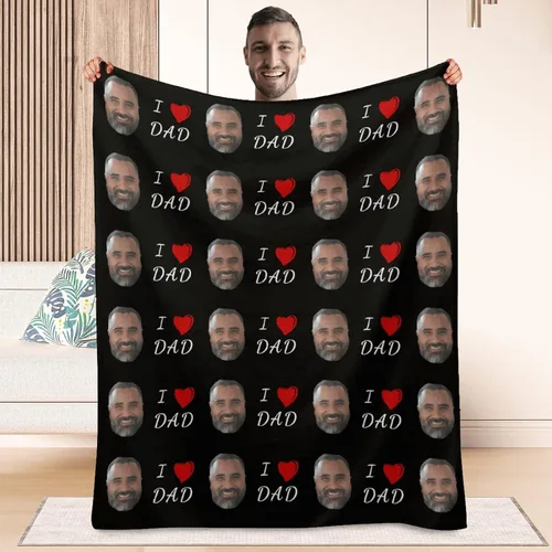 Vista 21 de Manta personalizada para el mejor papá, regalos personalizados para hombres, mantas personalizadas con fotos, texto para papá, marido, familia