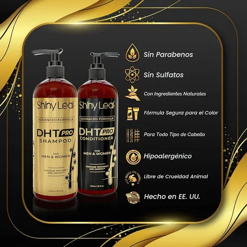 Vista 6 de Shiny Leaf DHT Pro Champú y Acondicionador, Procapil, Capixyl, 2 x 16 oz