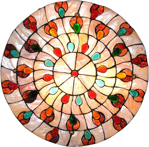 Vista 10 de TFCFL Lámpara colgante Tiffany vintage de estilo victoriano para sala de estar, comedor