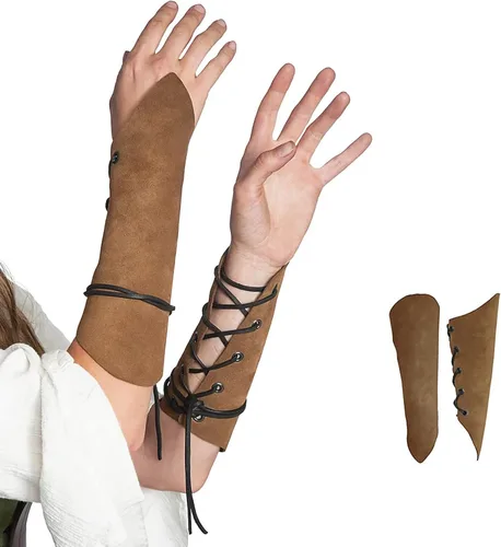 Vista 3 de Brazalete vikingo, guantelete, muñequera, brazaletes medievales, abrazaderas de tiro con arco, armadura medieval, brazaletes de armadura medieval