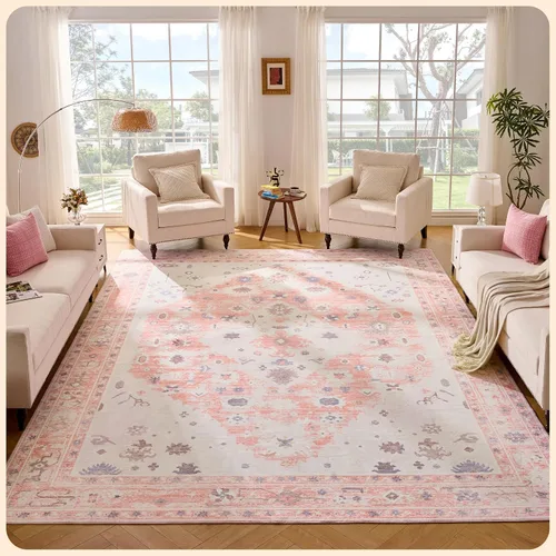 Vista 62 de Istana Alfombra larga antideslizante de 2.5 x 8 para el hogar, para pasillo y cocina, lavable, sedosa y suave al tacto, elegante, color azul y marfil
