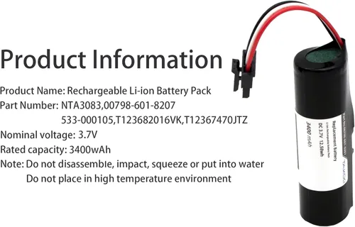 Vista 4 de Batería de repuesto para Logitech UE Boom/UE Boom2/UE Blast/UE Boom 3 Altavoz Bluetooth inalámbrico compatible con parte No Logitech