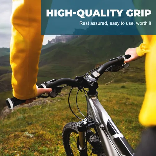 Vista 3 de 10 agarres para manillar de bicicleta, barra de mango de bicicleta de doble bloqueo, para BMX, montaña, MTB, crucero de playa, scooter, bicicleta