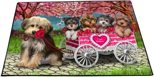 Vista 15 de Doggie of the Day Yorkipoo Dogs Floor Mat - 4th of July Independence Day - Best Dog Doormat - Protector Decor - Unique Portrait Art - Premium