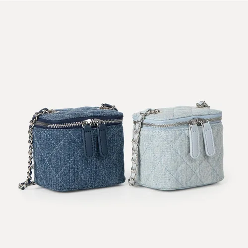 Vista 3 de Fishion Small Corssbody Pouch for Women Waist Chain Bag Cosmetic Denim Advanced Shoulder Bag (Chain strap 42.9")