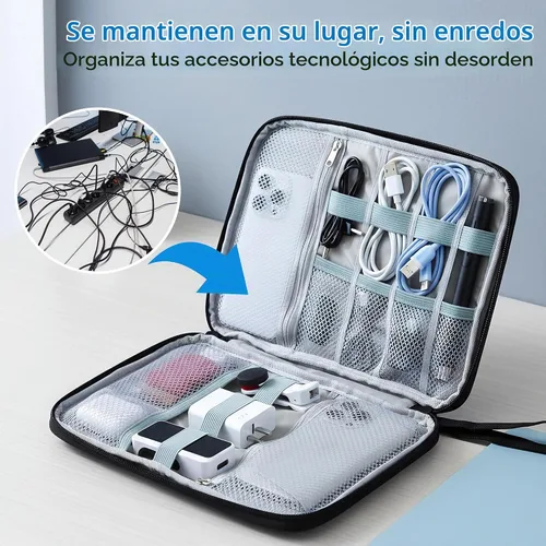 Vista 2 de 1 paquete de organizador de viaje electrónico bolsa de almacenamiento de cable de accesorios técnicos