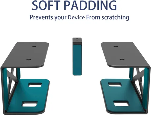 Vista 6 de Soporte de almacenamiento bajo escritorio para computadora portátil/mini PC, soporte para CPU, compatible con Dell OptiPlex, Mac Book, Mac mini