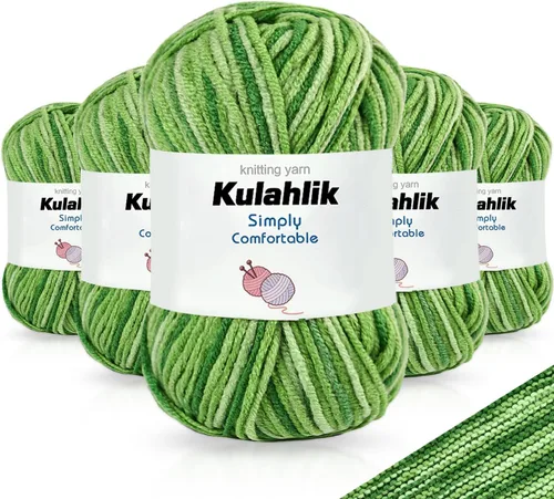 Vista 70 de 50g (1x50g) Hilo Acrílico para Crochet y Tejido, Hilo Degradado Colorido, 1 Rollo de Madejas, Hilo Acrílico Multicolor, Perfecto para Proyectos