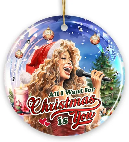 Vista 37 de All I Want for Christmas is You - Elegante adorno artístico musical de Navidad, decoración clásica para árbol