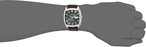 Vista 7 de SEIKO Automatic Watch for Men - Recraft Series - Brown Leather Strap, DayDate Calendar, 50m Water Resistant
